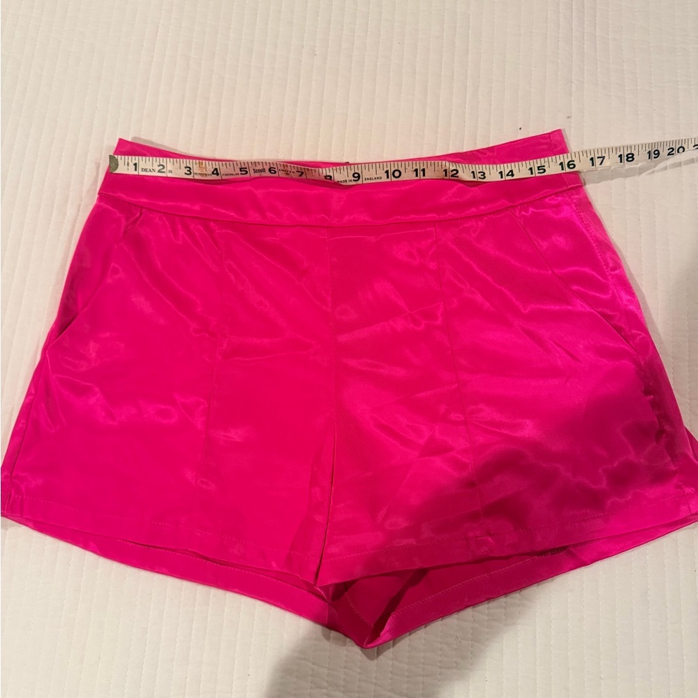 Vibrant Pink Satin Shorts